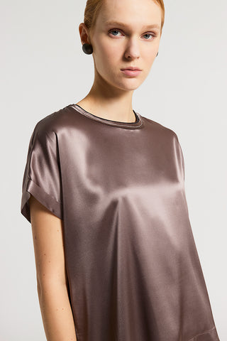 T-shirt in raso di seta stretch
