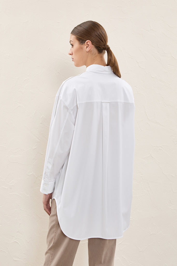 Oversize shirt in cotton popeline  