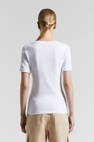 Micro-ribbed stretch jersey T-shirt