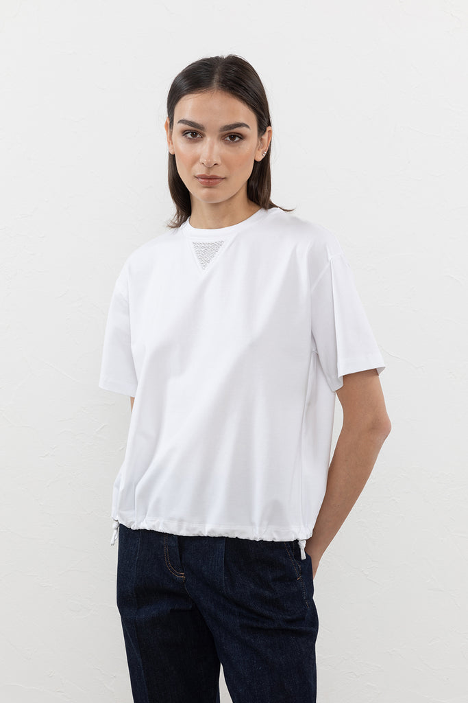 Cotton jersey T-shirt with Punto Luce triangle  