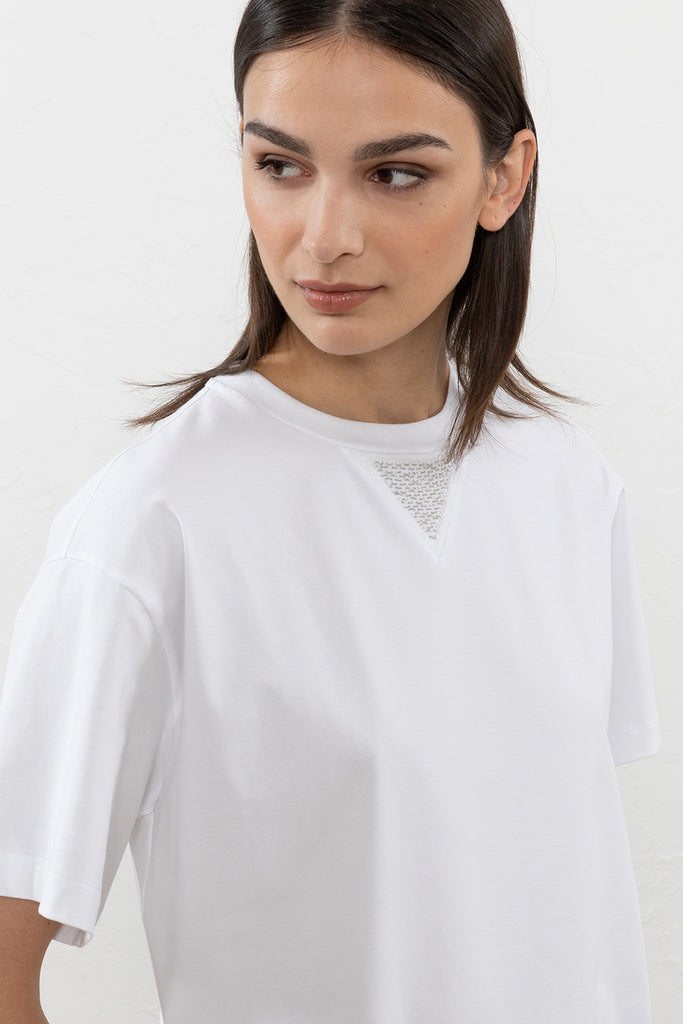 Cotton jersey T-shirt with Punto Luce triangle  
