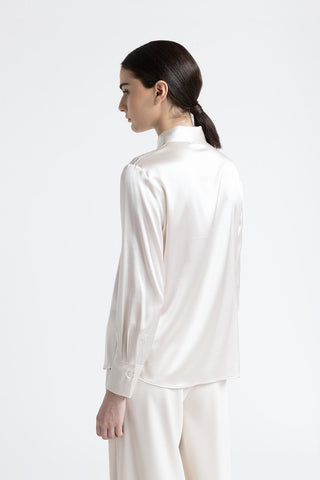 Silk shirt with Punto Luce trim  