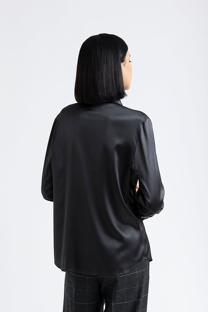 Silk shirt with Punto Luce trim  