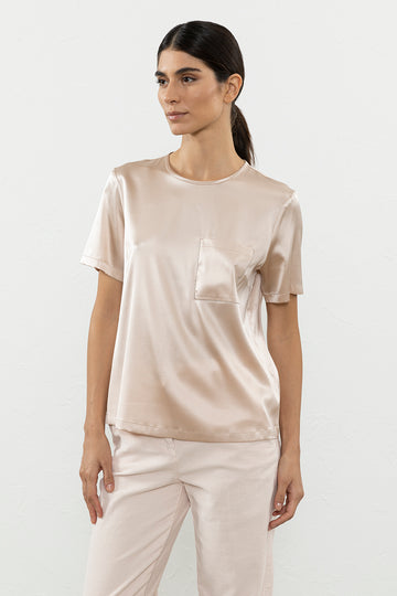 Silk satin T-shirt  