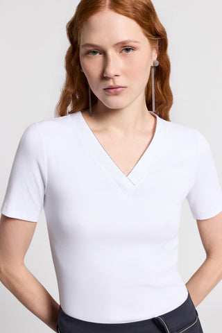 T-shirt in microcostina di jersey