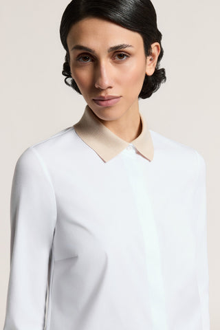Camicia in popeline unito di cotone