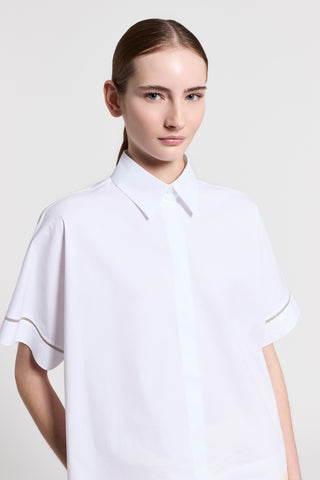 Cotton poplin short-sleeved shirt