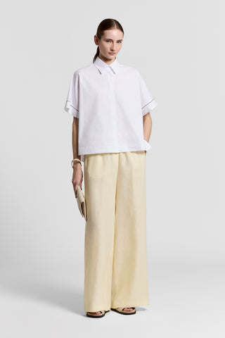 Cotton poplin short-sleeved shirt