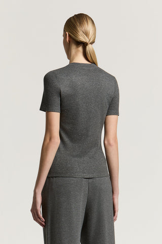 T-shirt in costina in cotone