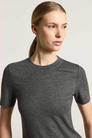 T-shirt in costina in cotone