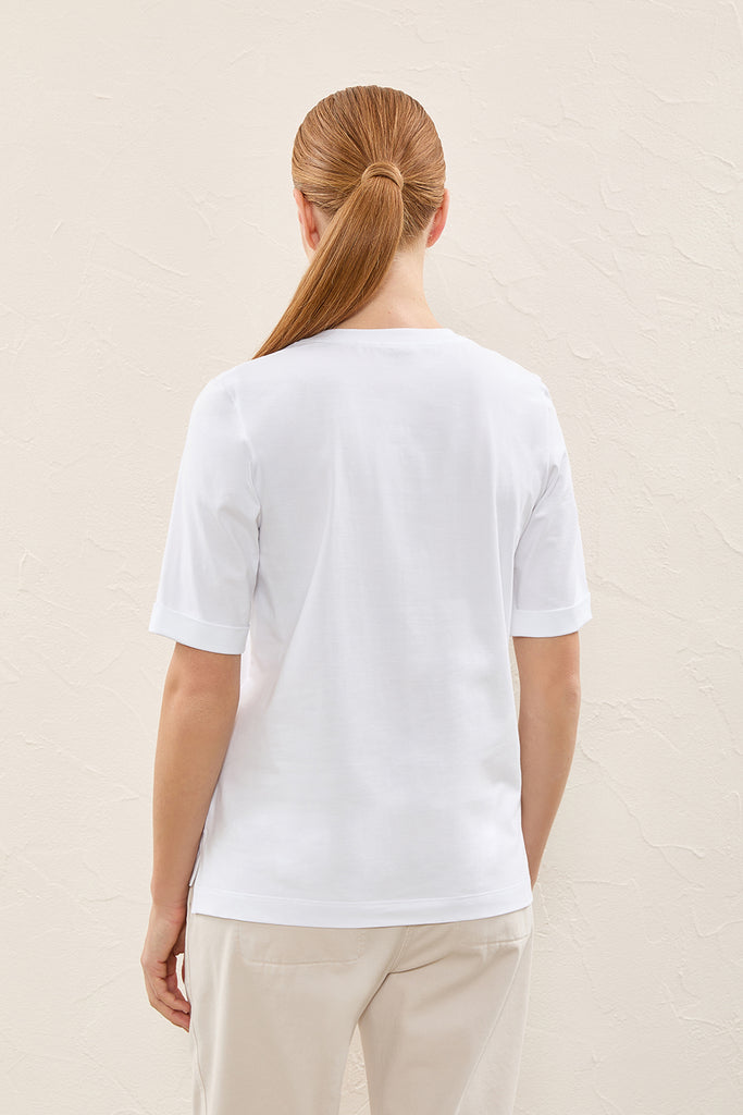 Embroidered cotton jersey T-shirt  