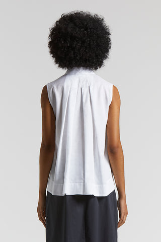 Poplin and cotton voile top