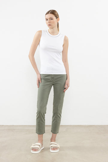 Stretch micro-ribbed jersey top  