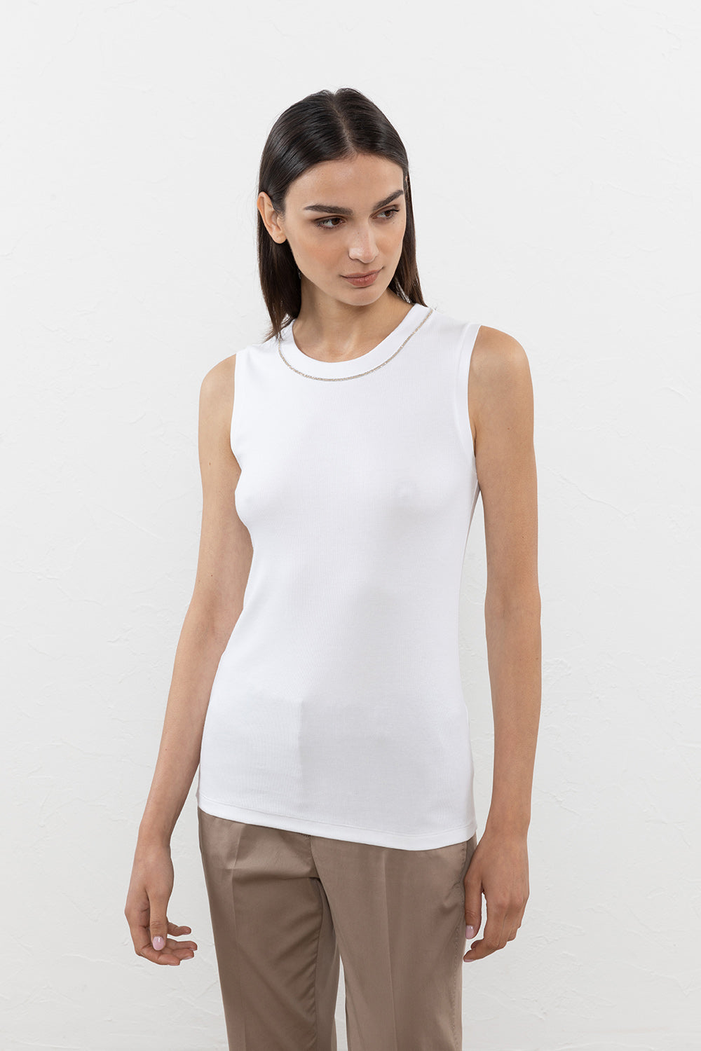 Peserico Top in microcostina jersey stretch