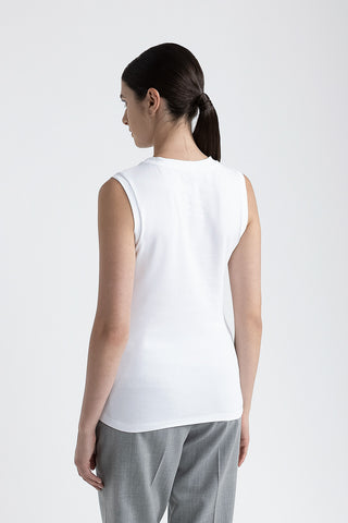 Stretch jersey top with Punto Luce trim  