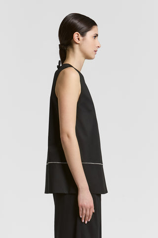 Top in raso leggero di cotone