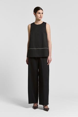 Top in raso leggero di cotone