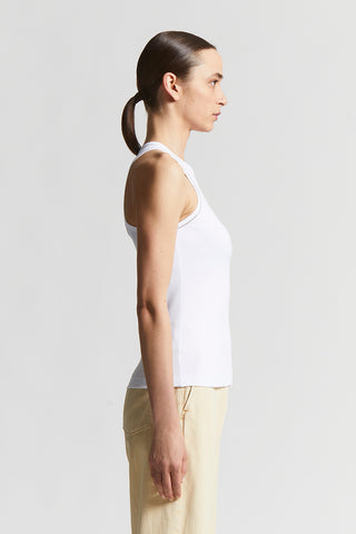 Micro rib stretch jersey top