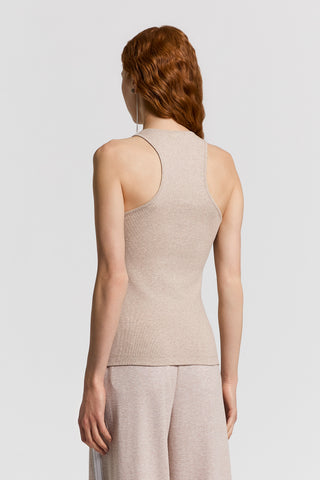 Top vogatore in microcostina di jersey