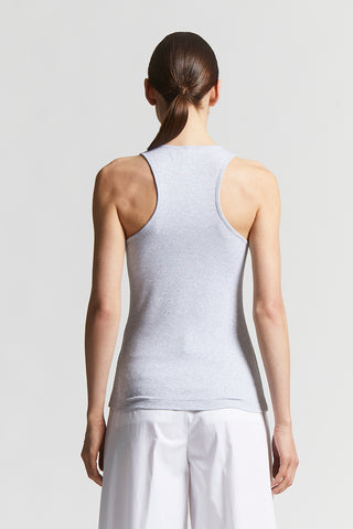 Micro rib jersey stretch top