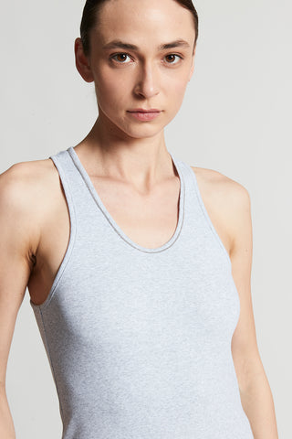 Micro rib jersey stretch top