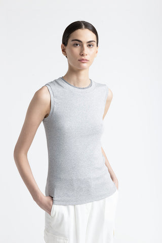 Stretch micro-rib jersey top  