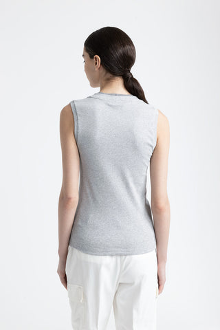 Stretch micro-rib jersey top  