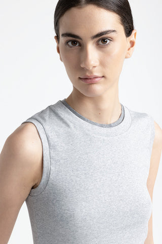 Stretch micro-rib jersey top  