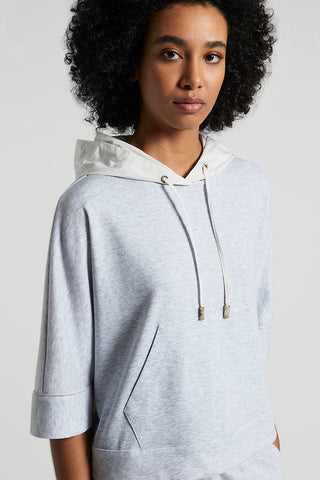 Sweatshirt in micro double cotton fleece