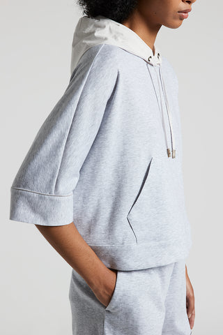 Sweatshirt in micro double cotton fleece