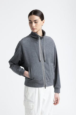 Jersey sweatshirt with Punto Luce  