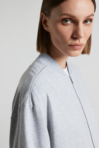 Bomber sweatshirt in soft stretch cotton