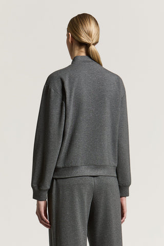 Felpa in cotone e viscosa con zip