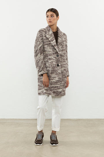 Patterned Suri alpaca wool coat  