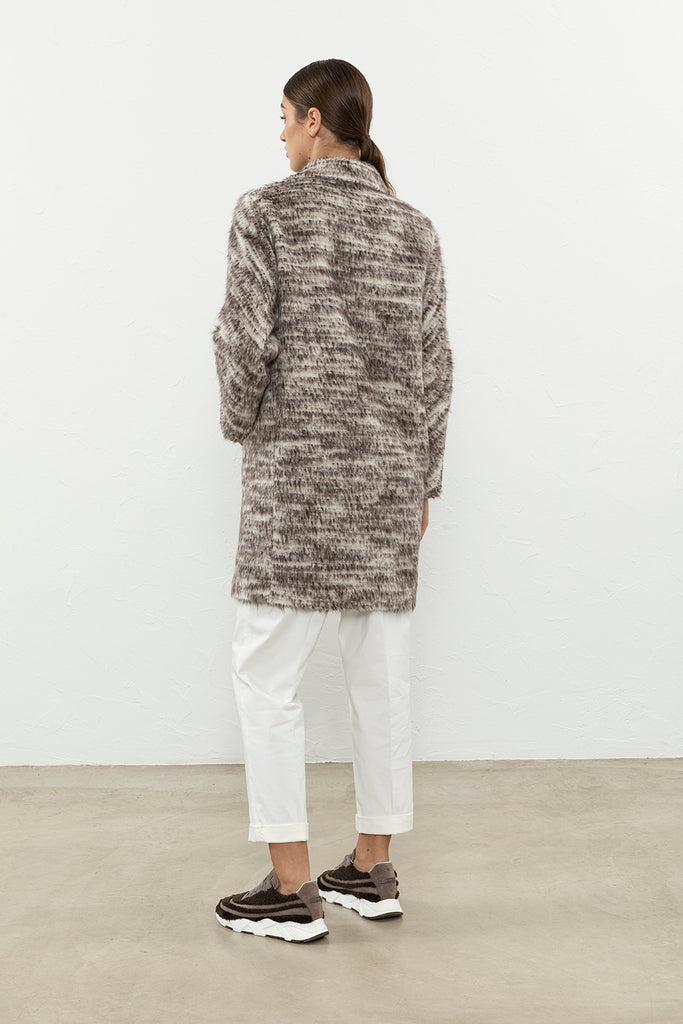 Patterned Suri alpaca wool coat  