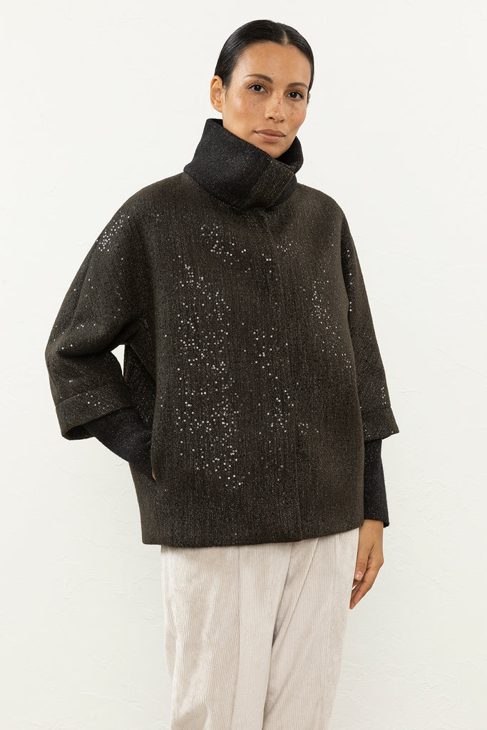 Jersey cloth jacket with lurex and sequins  