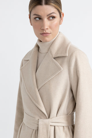 Double-breasted coat in pure cashmere cloth  