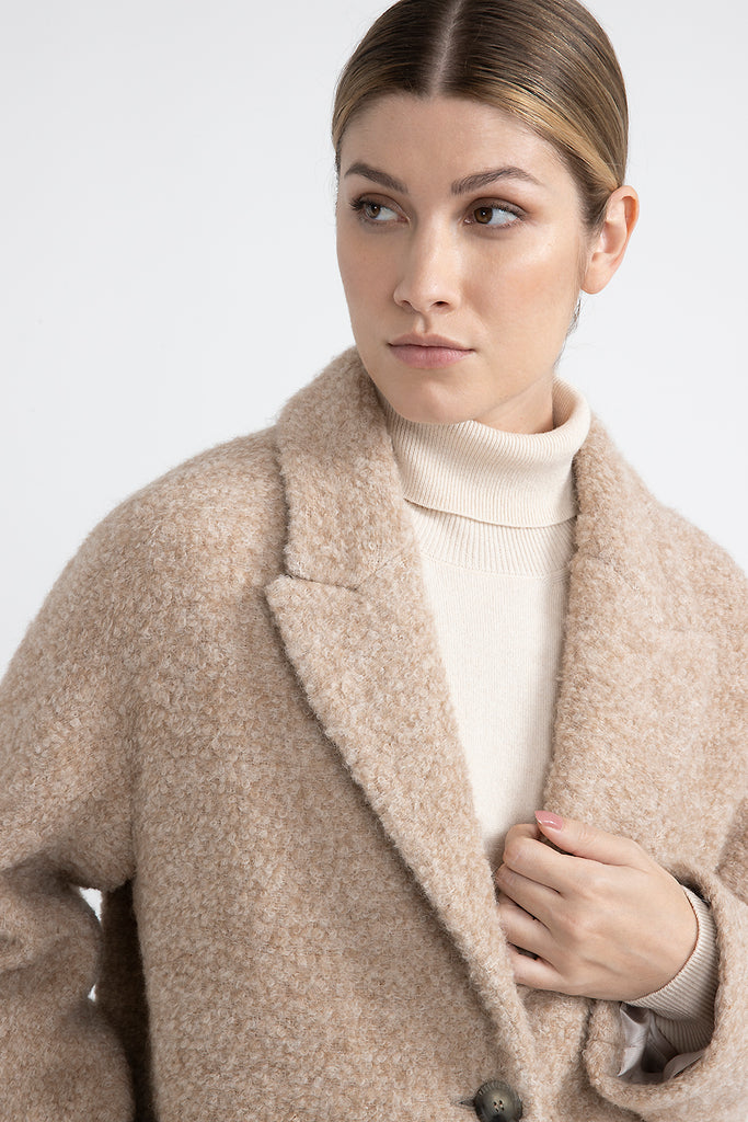 Bouclé wool and alpaca coat  