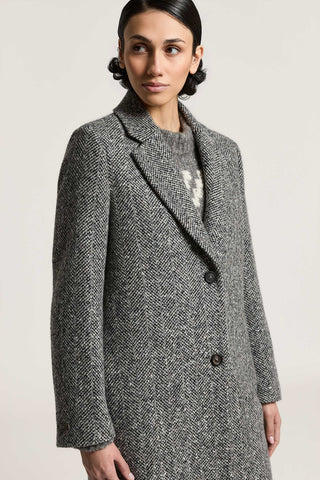 Cappotto monopetto in resca di lana