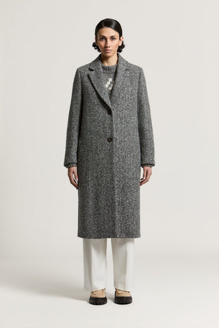 Cappotto monopetto in resca di lana