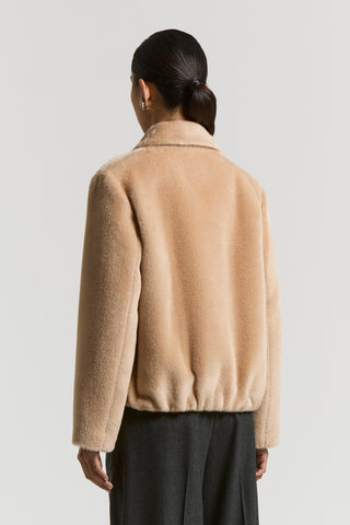 Alpaca and wool velour coat