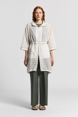 Silk and cotton organza parka