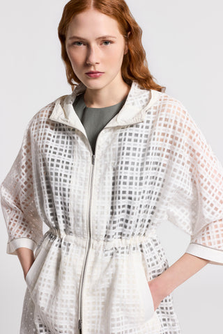 Silk and cotton organza parka