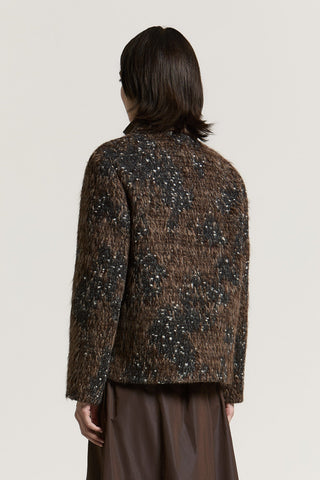Overshirt in jacquard di lana