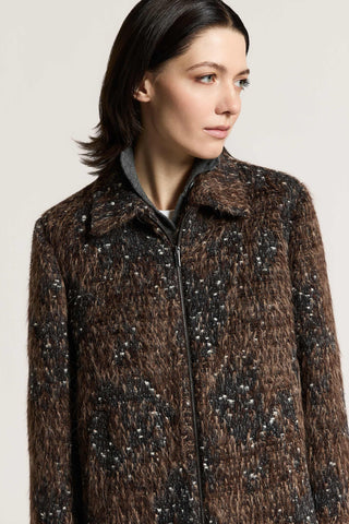 Overshirt in jacquard di lana