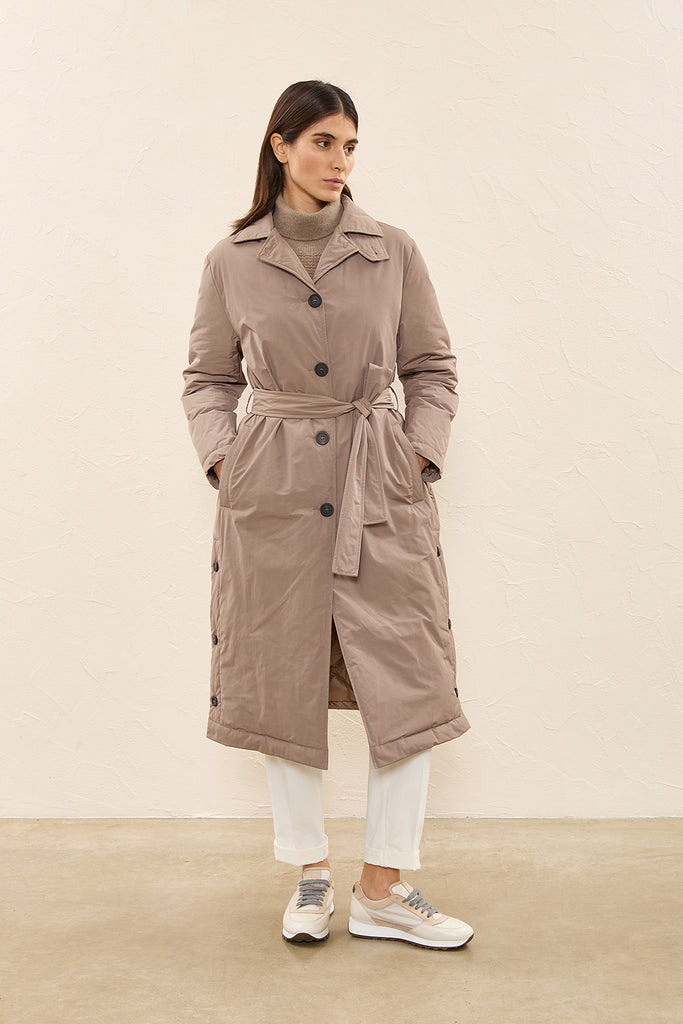 WR peachskin cotton quilted trench coat  