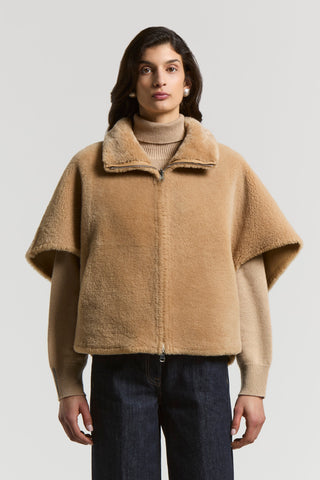 Real shearling cape