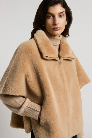 Real shearling cape