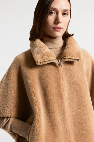 Real shearling cape