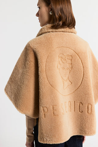 Real shearling cape
